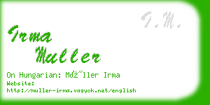 irma muller business card